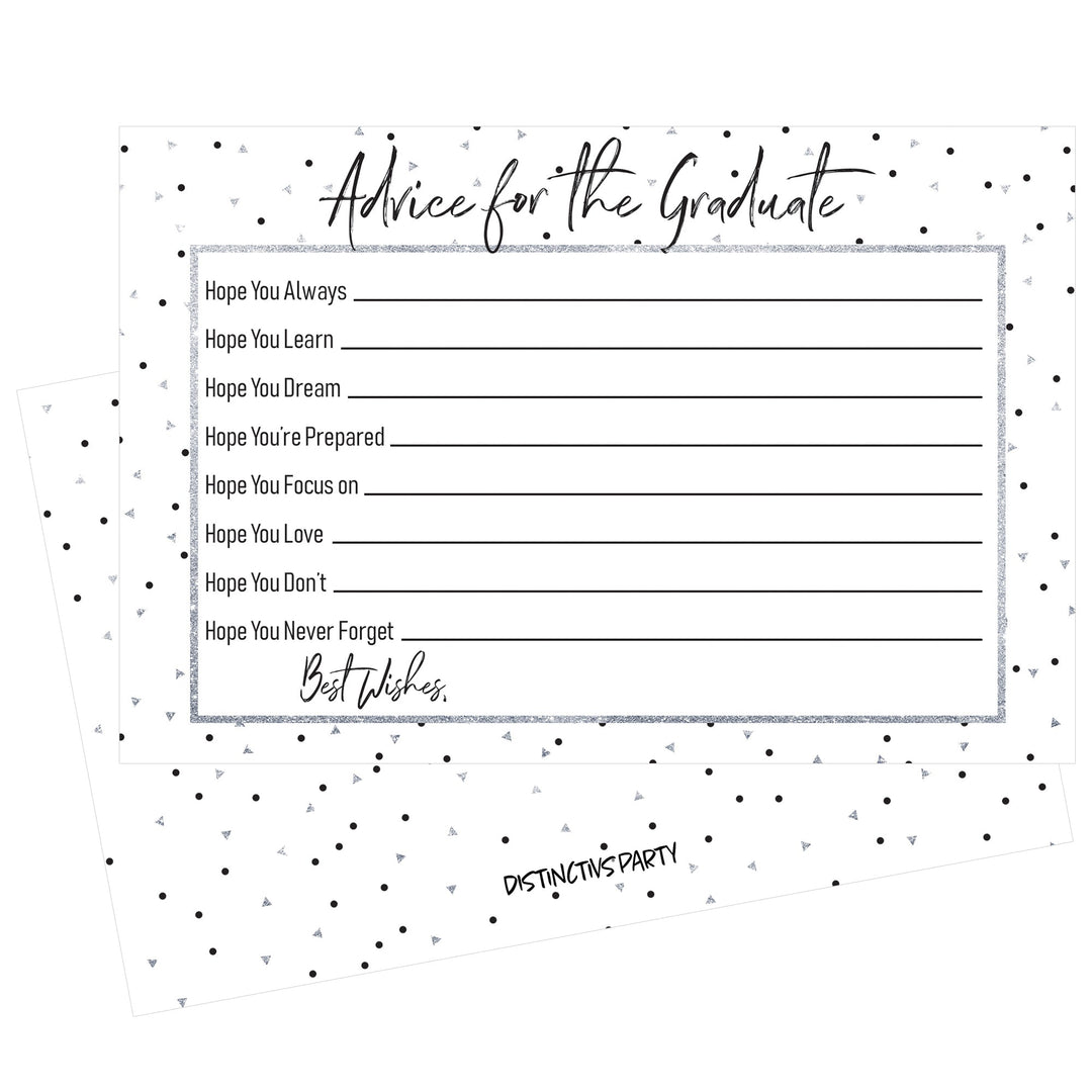 Black and Silver Graduation Advice Cards - 25 Count