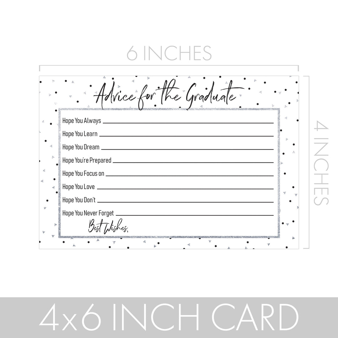 Black and Silver Graduation Advice Cards - 25 Count