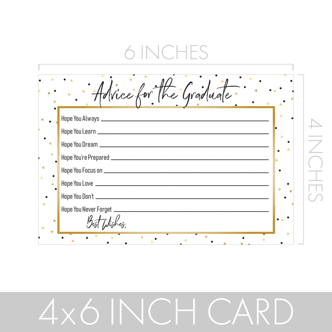 Black and Gold Graduation Advice Cards - 25 Count