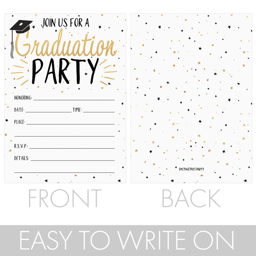 Graduation Party Invitation Cards with Envelopes - 25 Count
