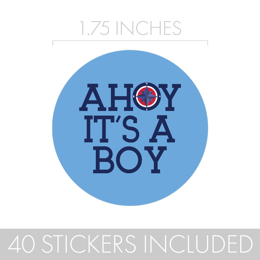 Ahoy It’s a Boy: Baby Shower - Thank You Stickers (4 Designs) - 40 Stickers