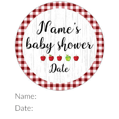 Granja de manzanas personalizada: Baby Shower - Etiquetas redondas para regalos - 40 pegatinas