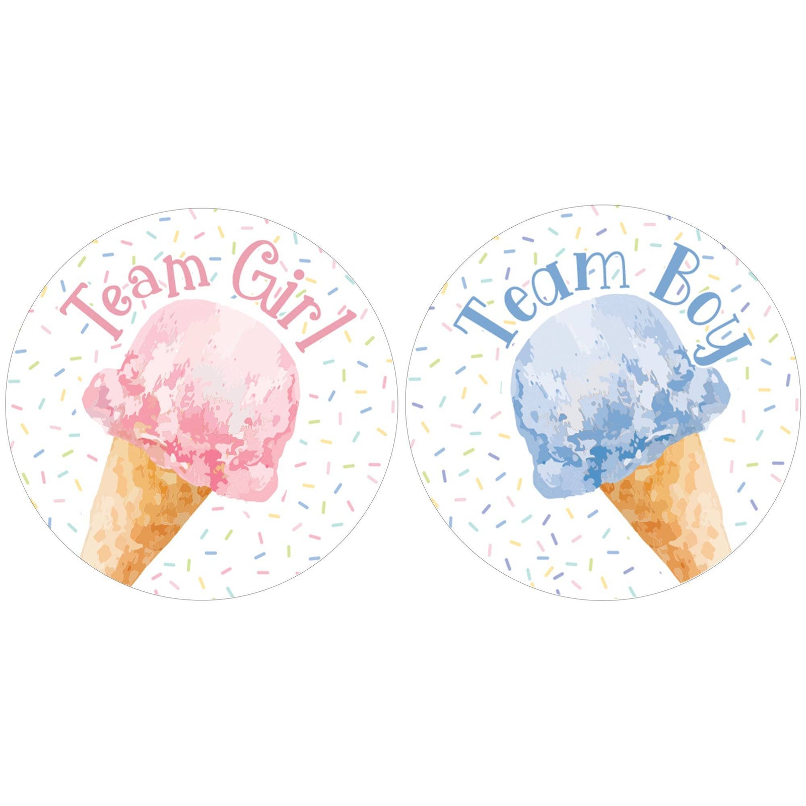 What’s the Scoop: Ice Cream- Gender Reveal Party - Team Boy or Girl - Voting Stickers - 40 Stickers - Distinctivs Party