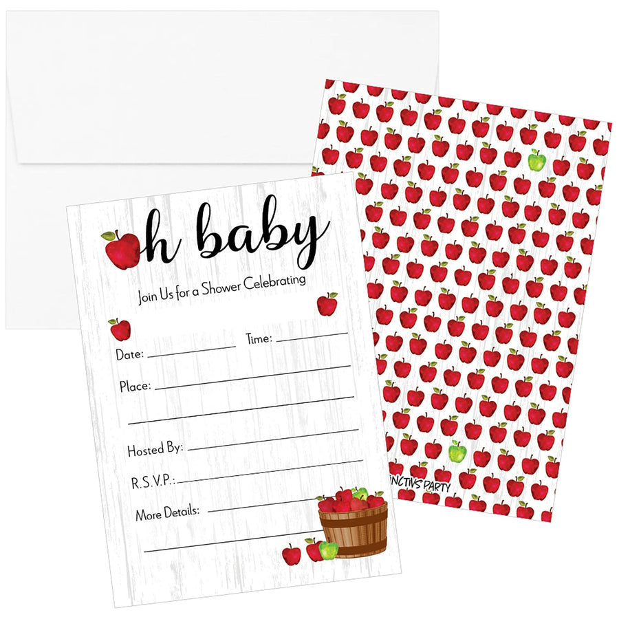 Apple Farmhouse: Baby Shower -  Party Invitations – 10 Cards - Distinctivs Party