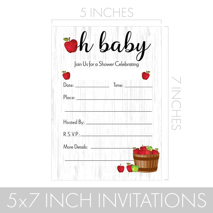 Apple Farmhouse: Baby Shower -  Party Invitations – 10 Cards