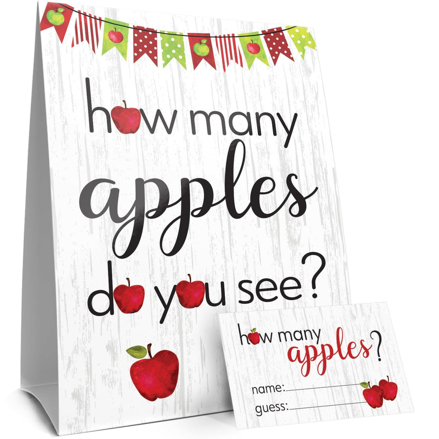 Apple Farmhouse How Many Apples Do You See Baby Shower Guessing Party Game