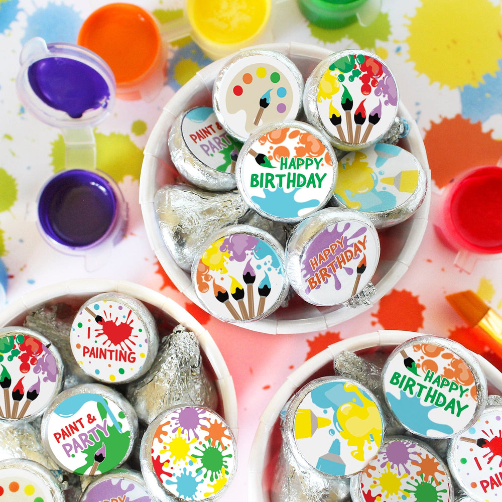 candy stickers Boy or Girl invitation seals	Art in Party 