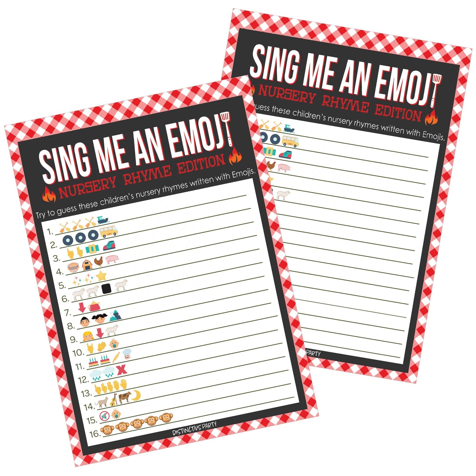 Baby-Q: Summer Barbecue Baby Shower Game - Sing Me and Emoji - 20 count - Distinctivs Party