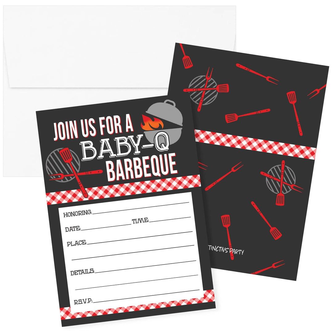 Baby-Q: Summer Barbecue Baby Shower - Party Invitations – 10 Cards