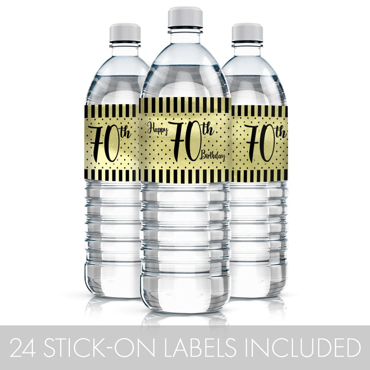  Make your 70th birthday party shine with these black and gold labels