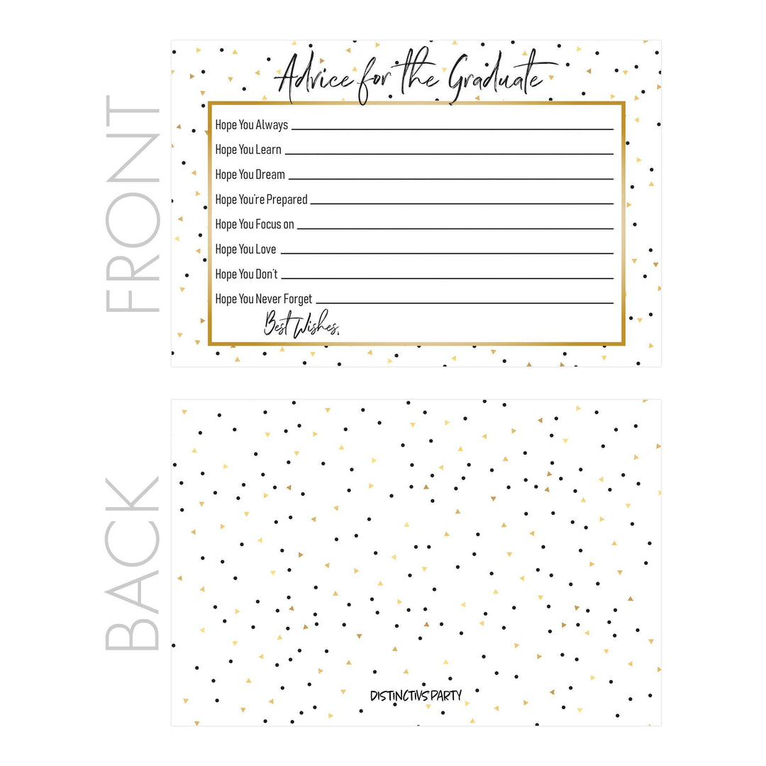 Black and Gold Graduation Advice Cards - 25 Count