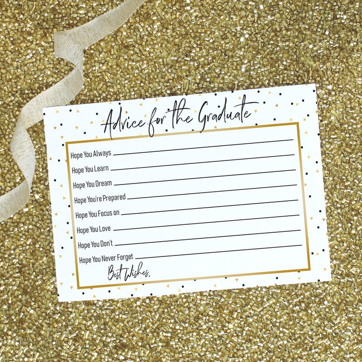 Black and Gold Graduation Advice Cards - 25 Count