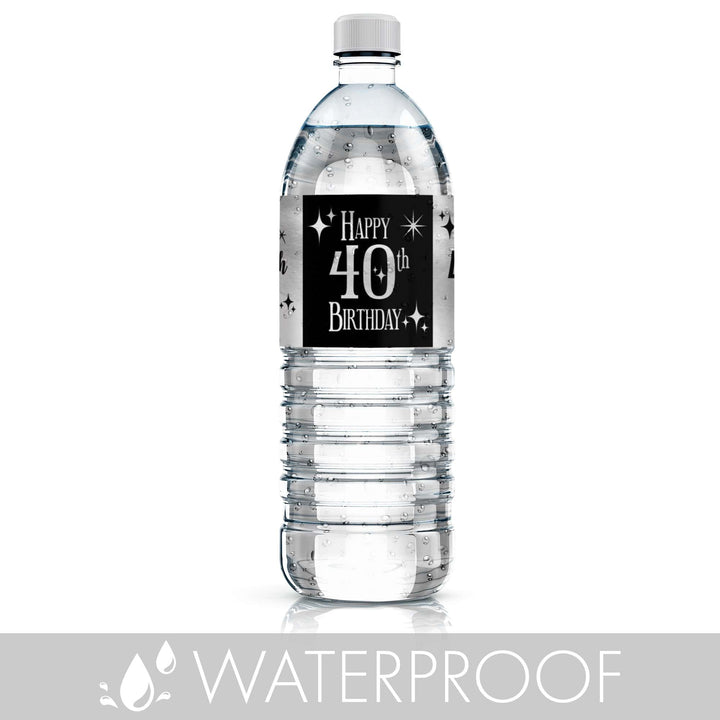  Don't forget the details - add these eye-catching 40th birthday water bottle labels!