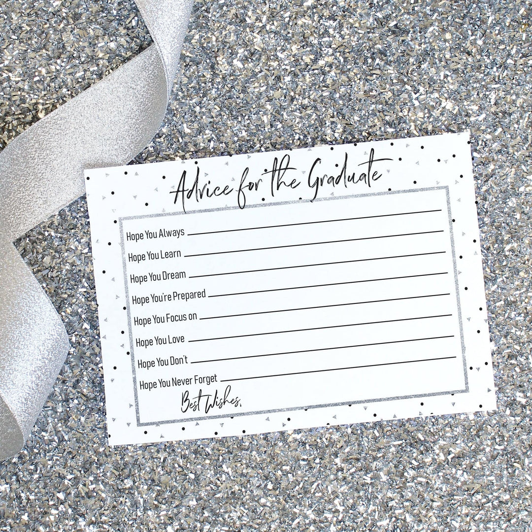 Black and Silver Graduation Advice Cards - 25 Count