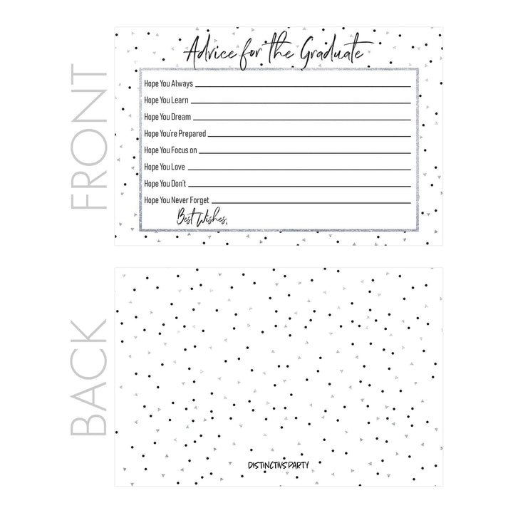 Black and Silver Graduation Advice Cards - 25 Count