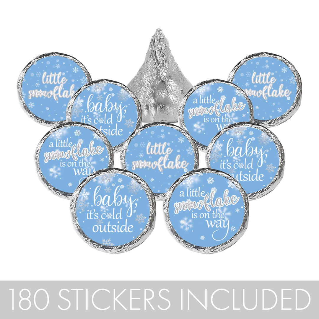 Blue Winter Snowflake Thank You Snow Much Party Favor Stickers - Baby  Shower, Birthday or Wedding - 40 Labels