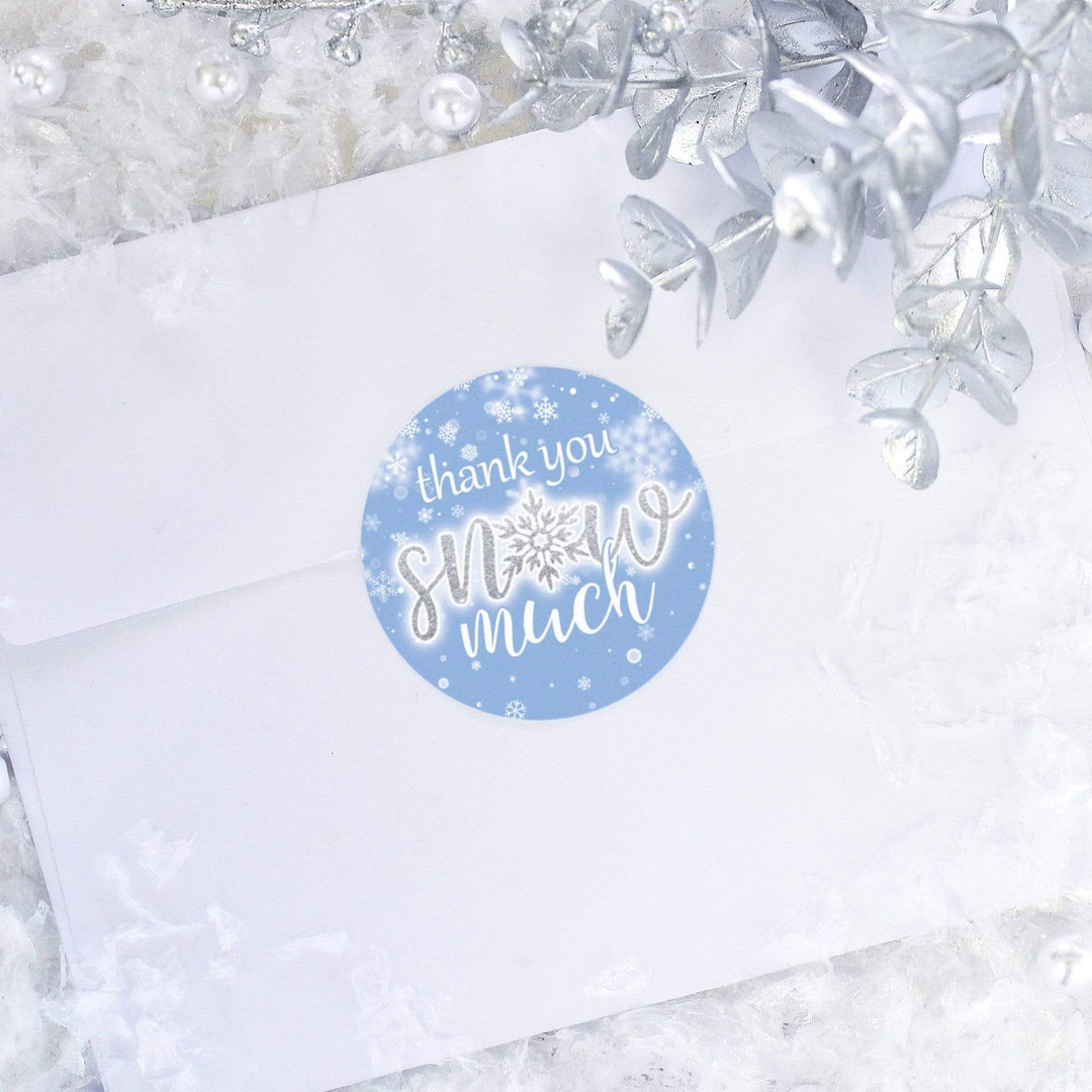 Blue Little Snowflake Winter Thank You Snow Much Stickers - 40 Count