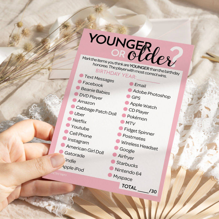Born in The 1980s Pink & Black - 40th, 45th Birthday Party Game Bundle - 3 Games for 20 Guests - Distinctivs Party