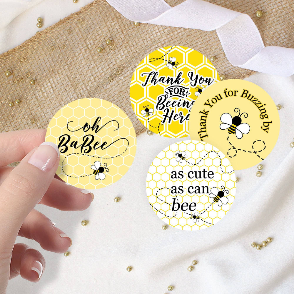 Bumble Bee: Baby Shower - Thank You Stickers - 40 Stickers - Distinctivs Party