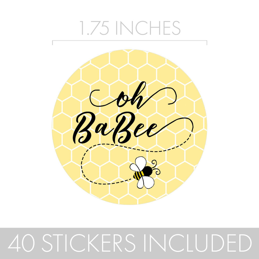 Bumble Bee: Baby Shower - Pegatinas de agradecimiento - 40 pegatinas