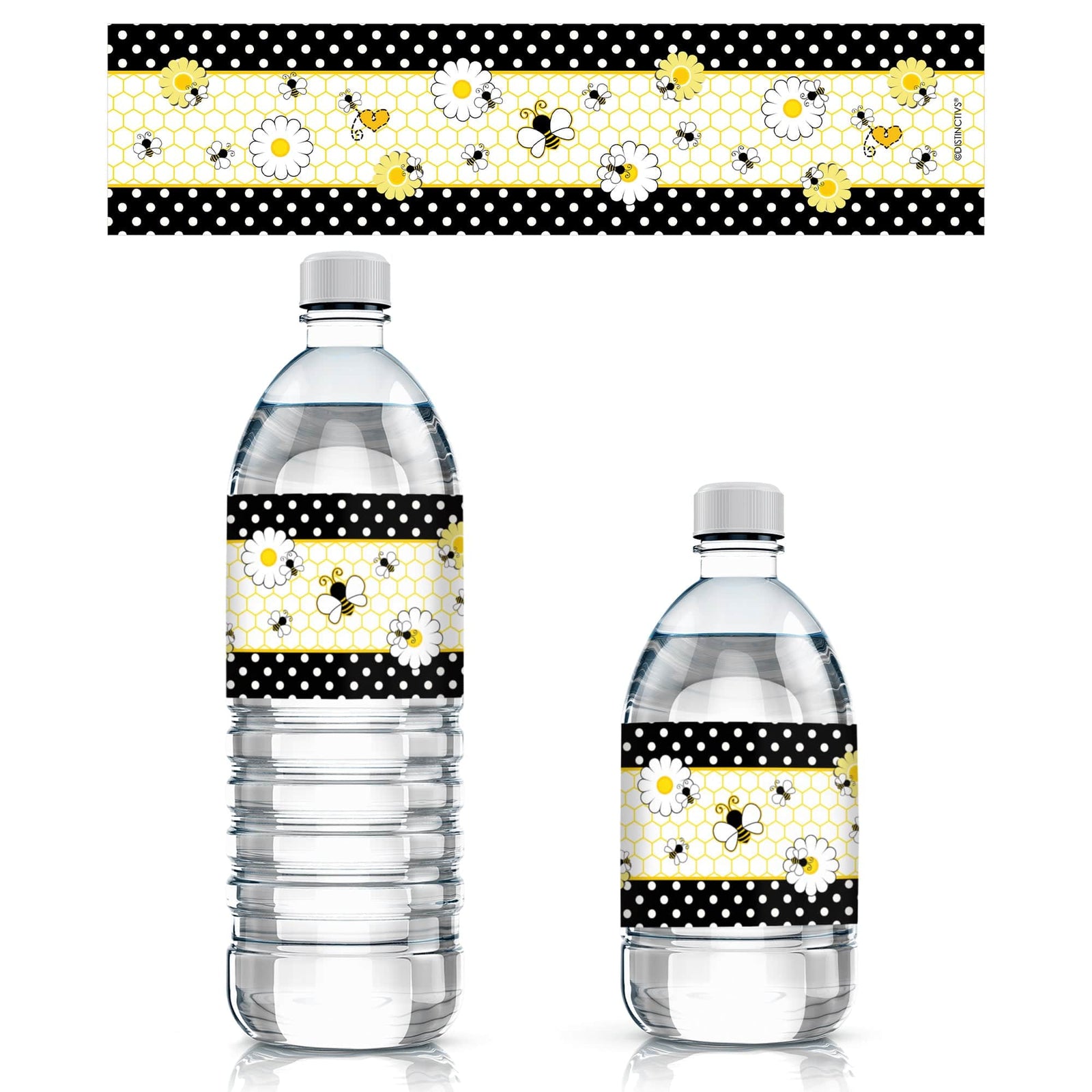 Bumble Bee: Baby Shower - Water Bottle Labels - 24 Stickers - Distinctivs Party