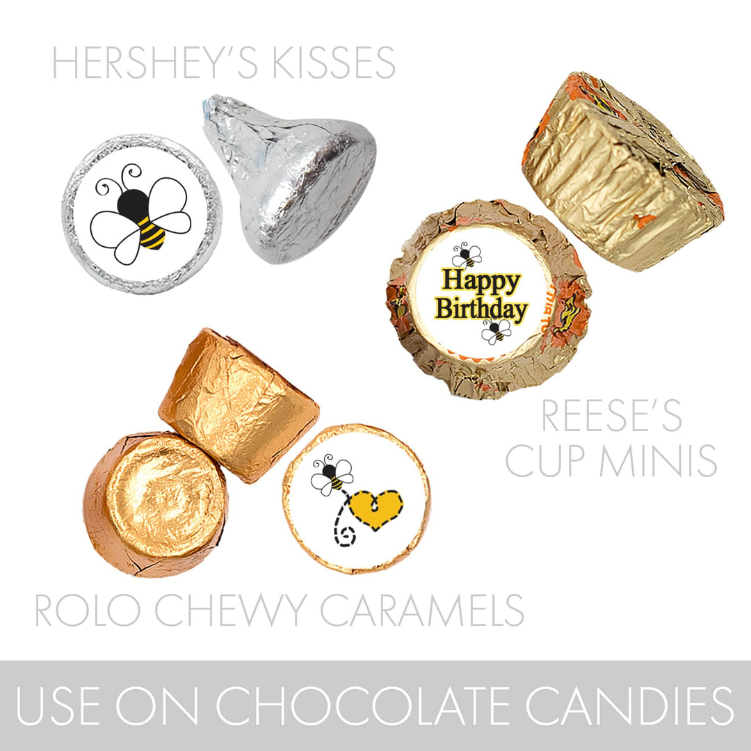 Bumble Bee Candy Sticker Labels Fit Hershey's Kisses Chocolates