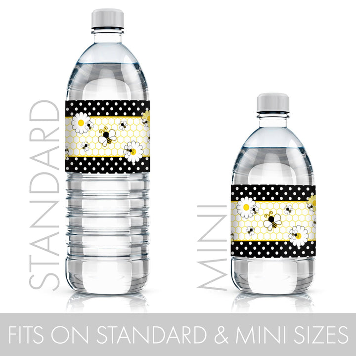 Bumble Bee Water Bottle Labels - 24 Count