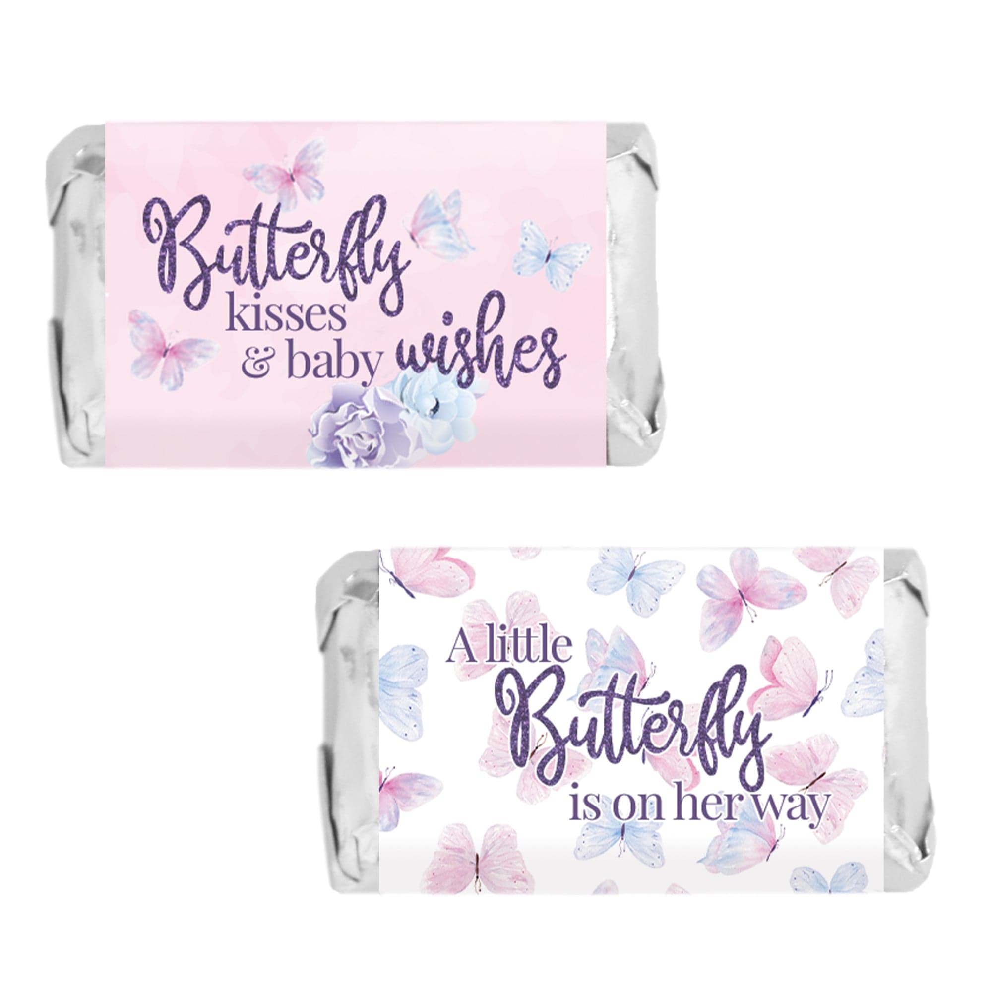 25 Babyparty-Einladungen „Schmetterling Kisses“ – Geschlechtsneutral, Mit Umschlägen
