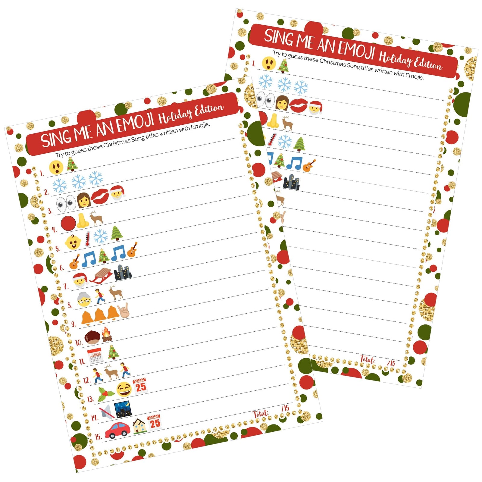 Christmas Cheer:  Christmas Party Game -  Sing Me an Emoji - 25 Game Cards - Distinctivs Party
