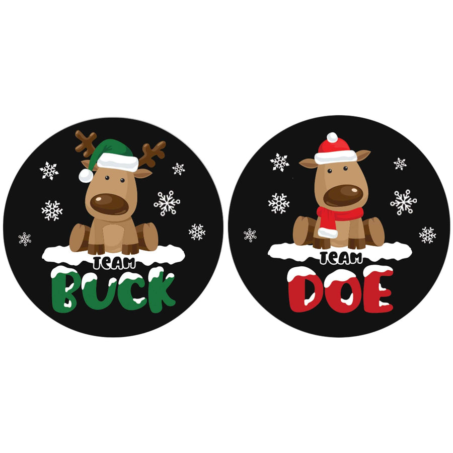 Christmas Gender Reveal Stickers: Reindeer Party - Team Buck or Team Doe Stickers - 40 Stickers - Distinctivs Party