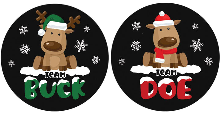 Christmas Gender Reveal Stickers: Reindeer Party - Team Buck or Team Doe Stickers - 40 Stickers - Distinctivs Party