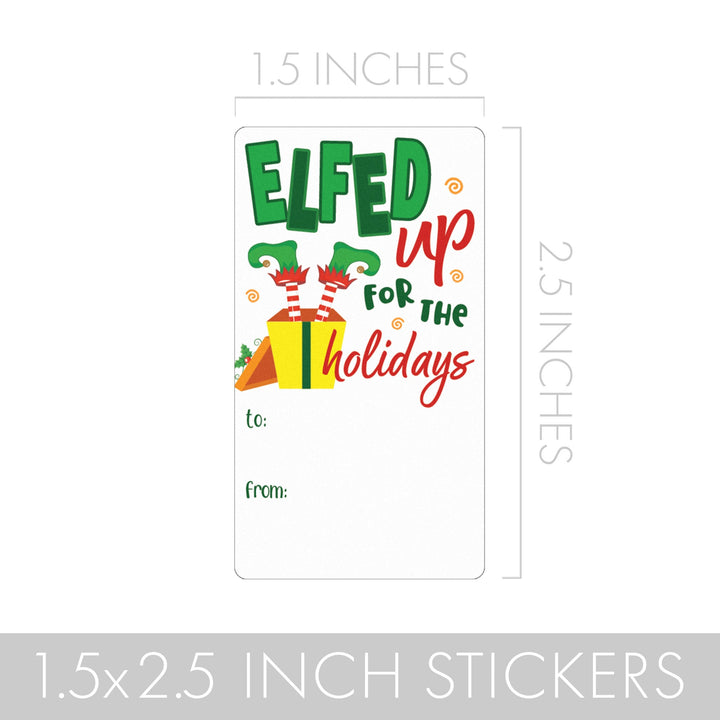 Christmas Gift Tag Stickers: Adult - Funny Elves - 75 Stickers - Distinctivs Party