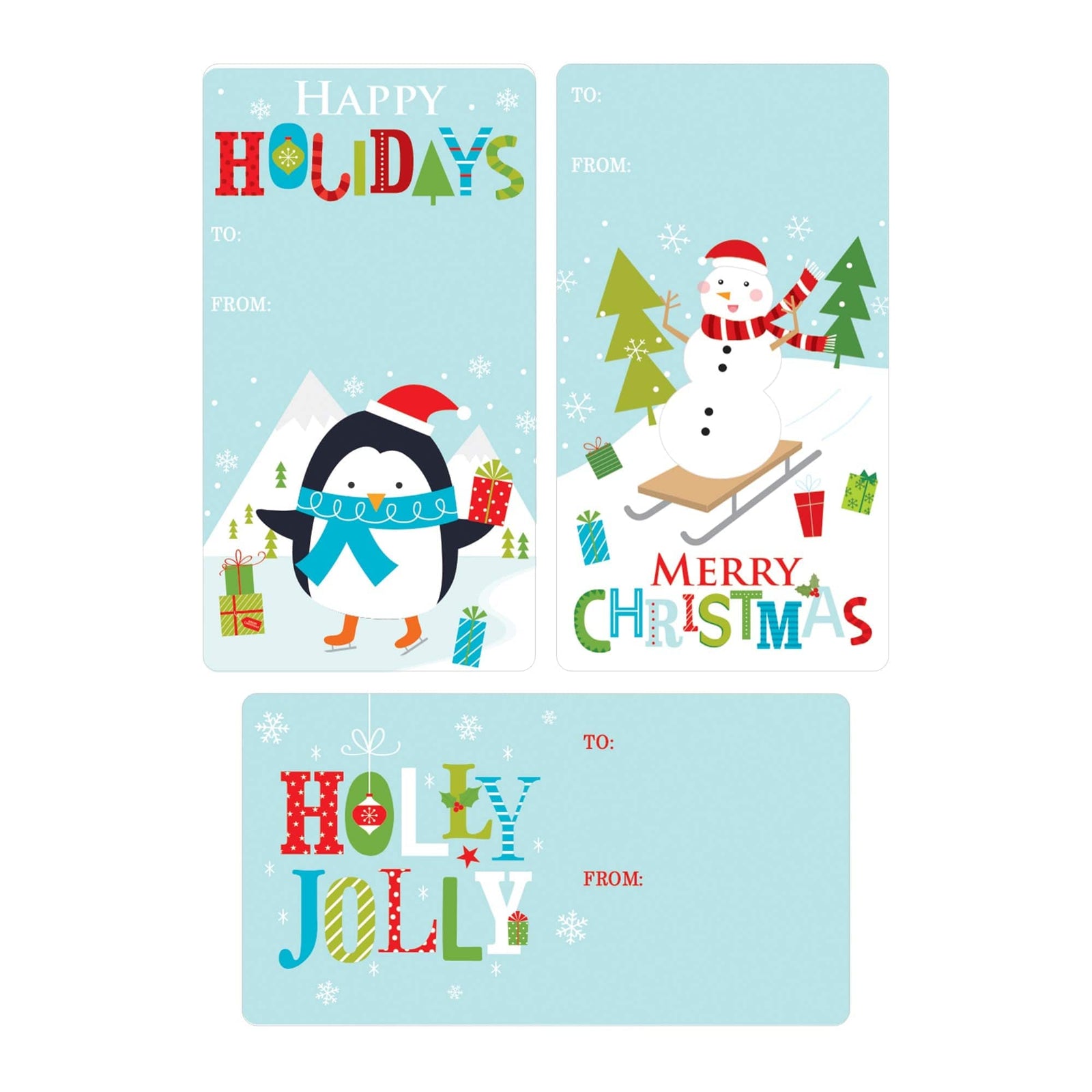 Christmas Gift Tag Stickers: Whimsical Holiday Fun - 75 Stickers - Distinctivs Party