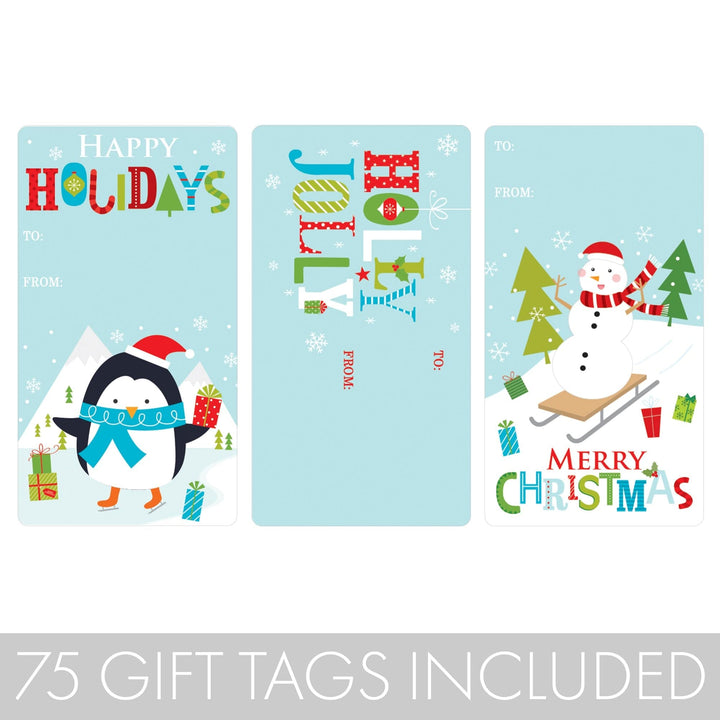Christmas Gift Tag Stickers: Whimsical Holiday Fun - 75 Stickers - Distinctivs Party
