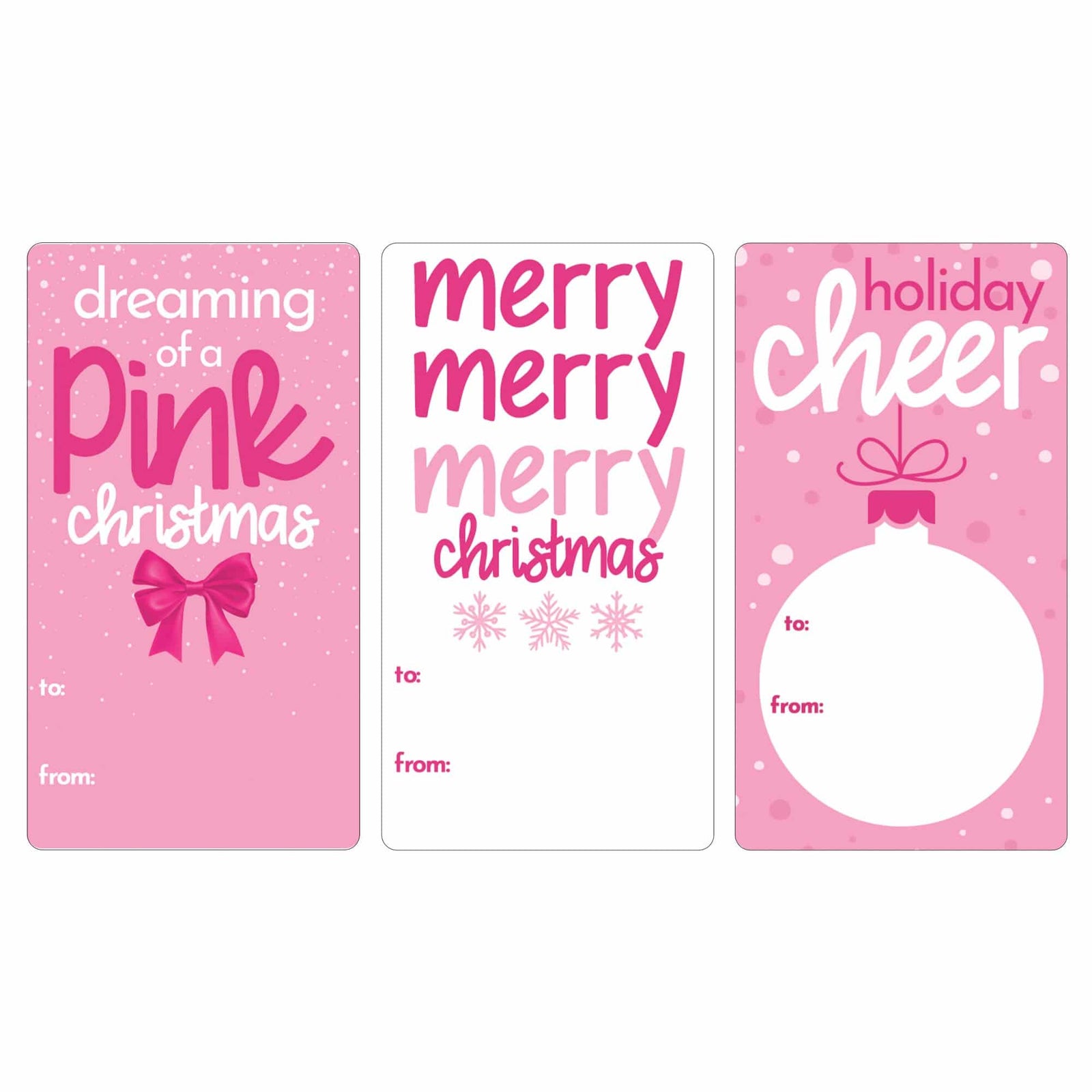 Christmas Gift Tag Stickers: Whimsical Hot Pink Christmas - 75 Stickers - Distinctivs Party