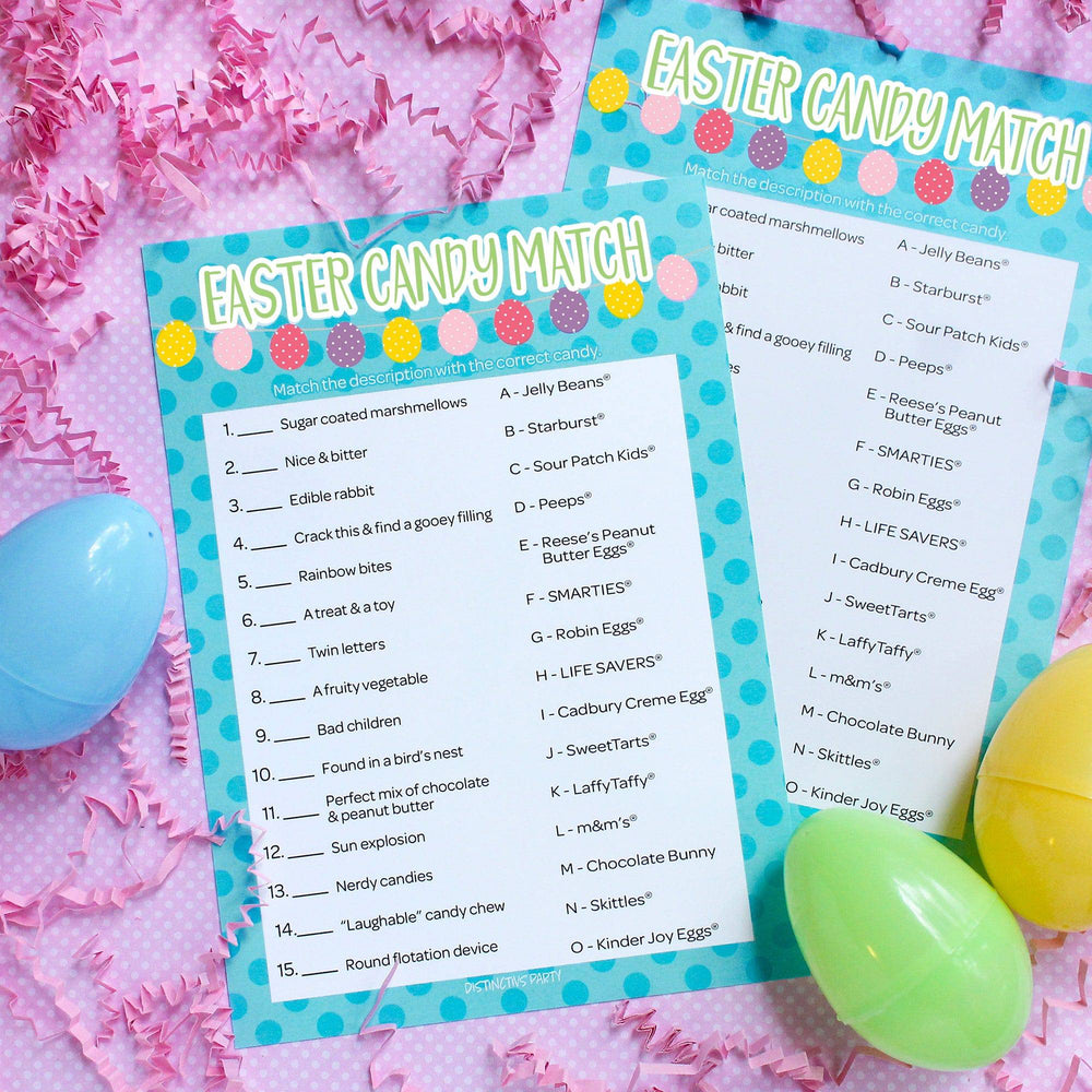 Easter Themed Candy Matching Classroom Party Game