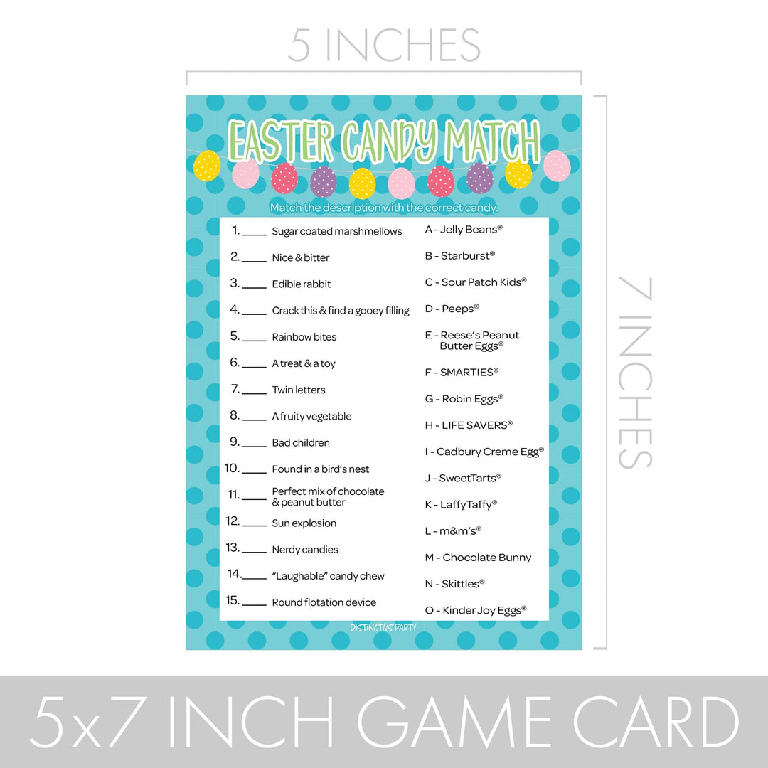 Easter Themed Candy Matching Classroom Party Game - 25 Count