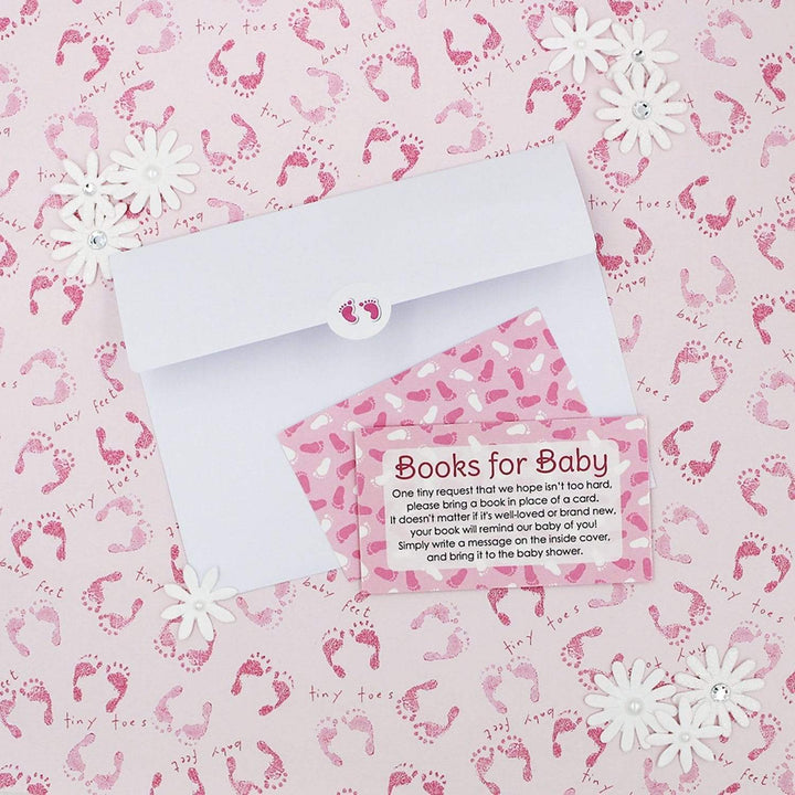 Girl Baby Shower Books for Baby Request Cards - 20 Count