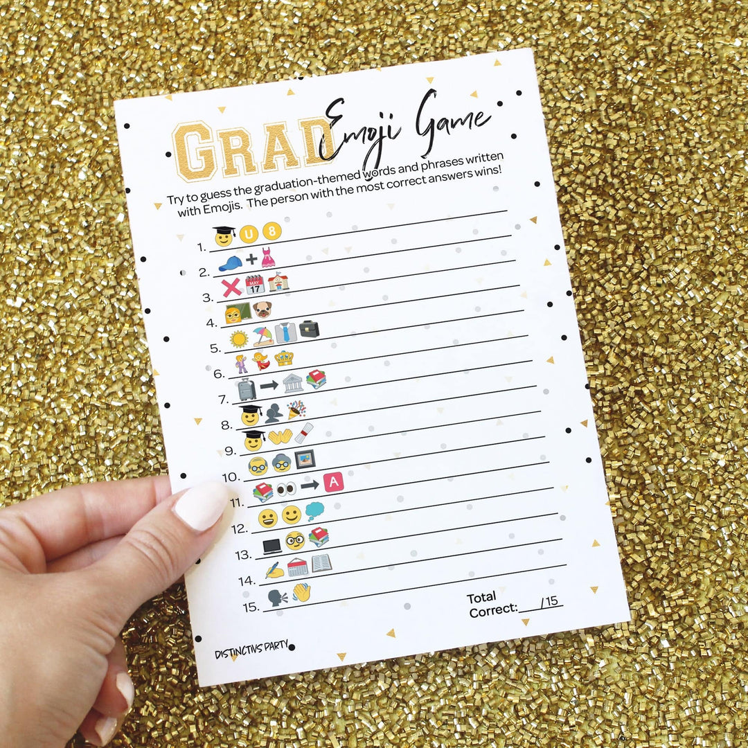 Graduation Party Game: Emoji Game Class of 2025 Graduation Party Activity - 25 Player Cards