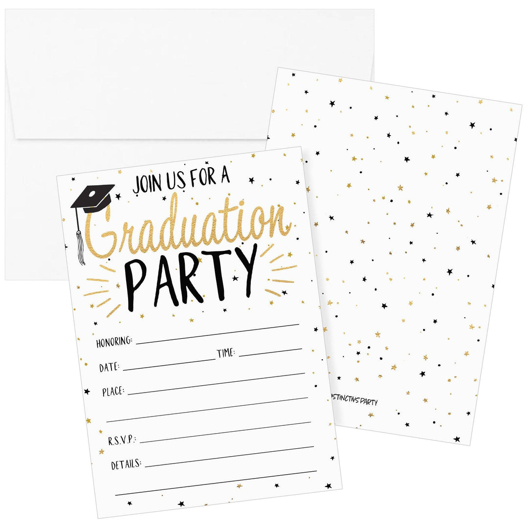 Graduation Party Invitation Cards with Envelopes - 25 Count