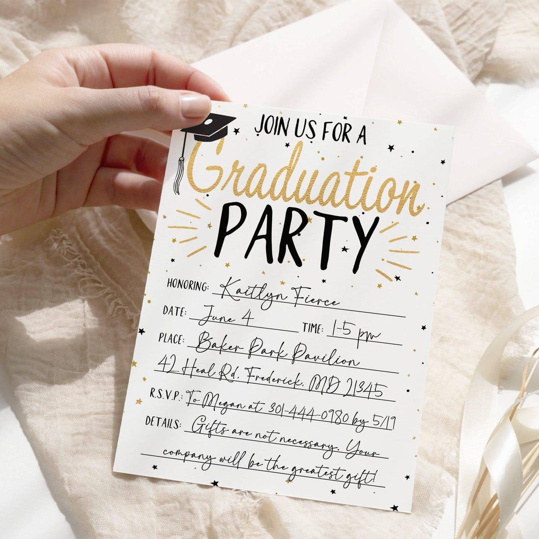 Graduation Party Invitation Cards with Envelopes - 25 Count