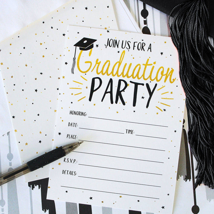 Graduation Party Invitation Cards with Envelopes - 25 Count