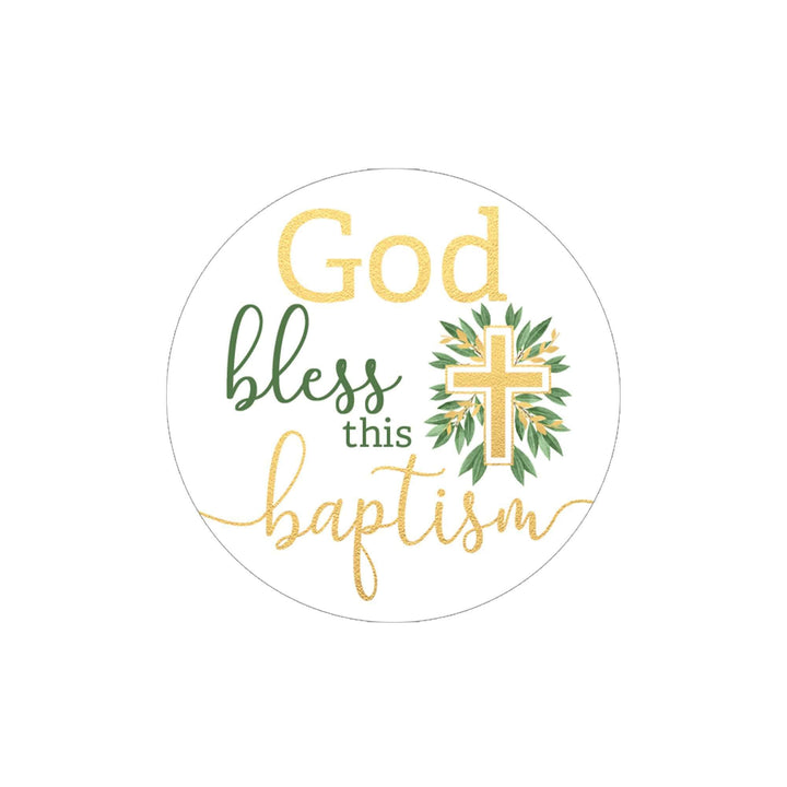 Greenery Baptism Large Stickers - 40 Labels