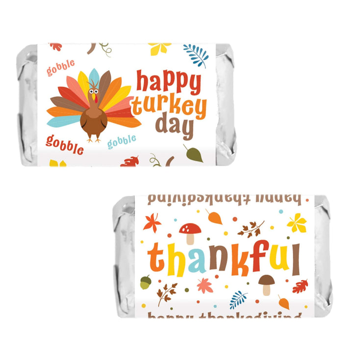 Kid's Thanksgiving Stickers - Hershey's Miniatures Candy Bar Wrappers - 45 Pack