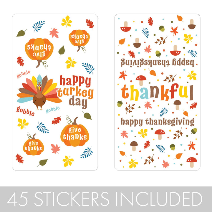 Kid's Thanksgiving Stickers - Hershey's Miniatures Candy Bar Wrappers - 45 Pack