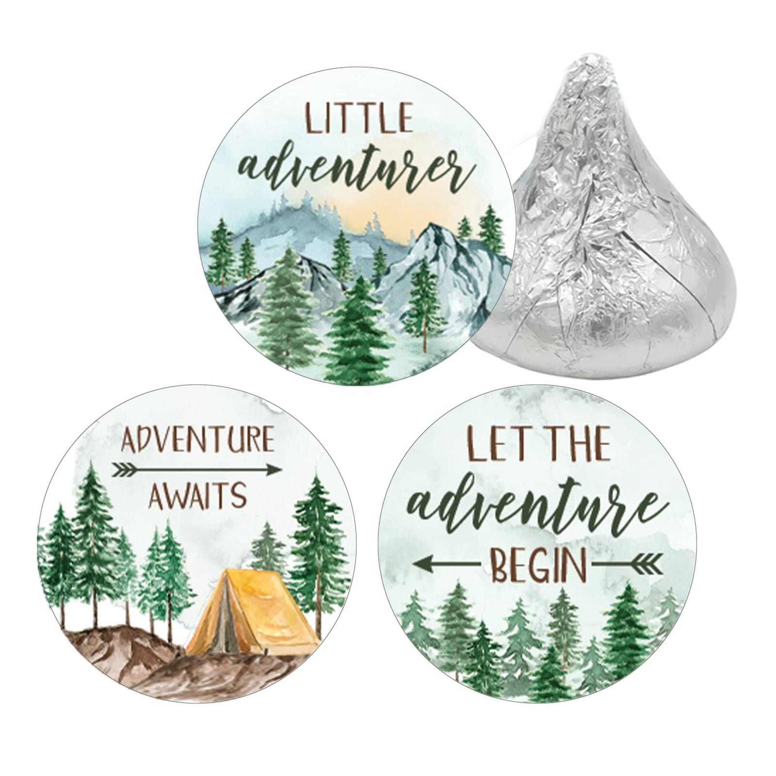Little Adventurer - Baby Shower Stickers - Fits on Hershey's Kisses - 180 Pack - Distinctivs Party