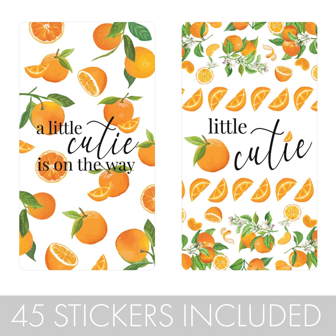 Little Cutie Baby Shower Favor Mini Candy Bar Stickers - 45 Count