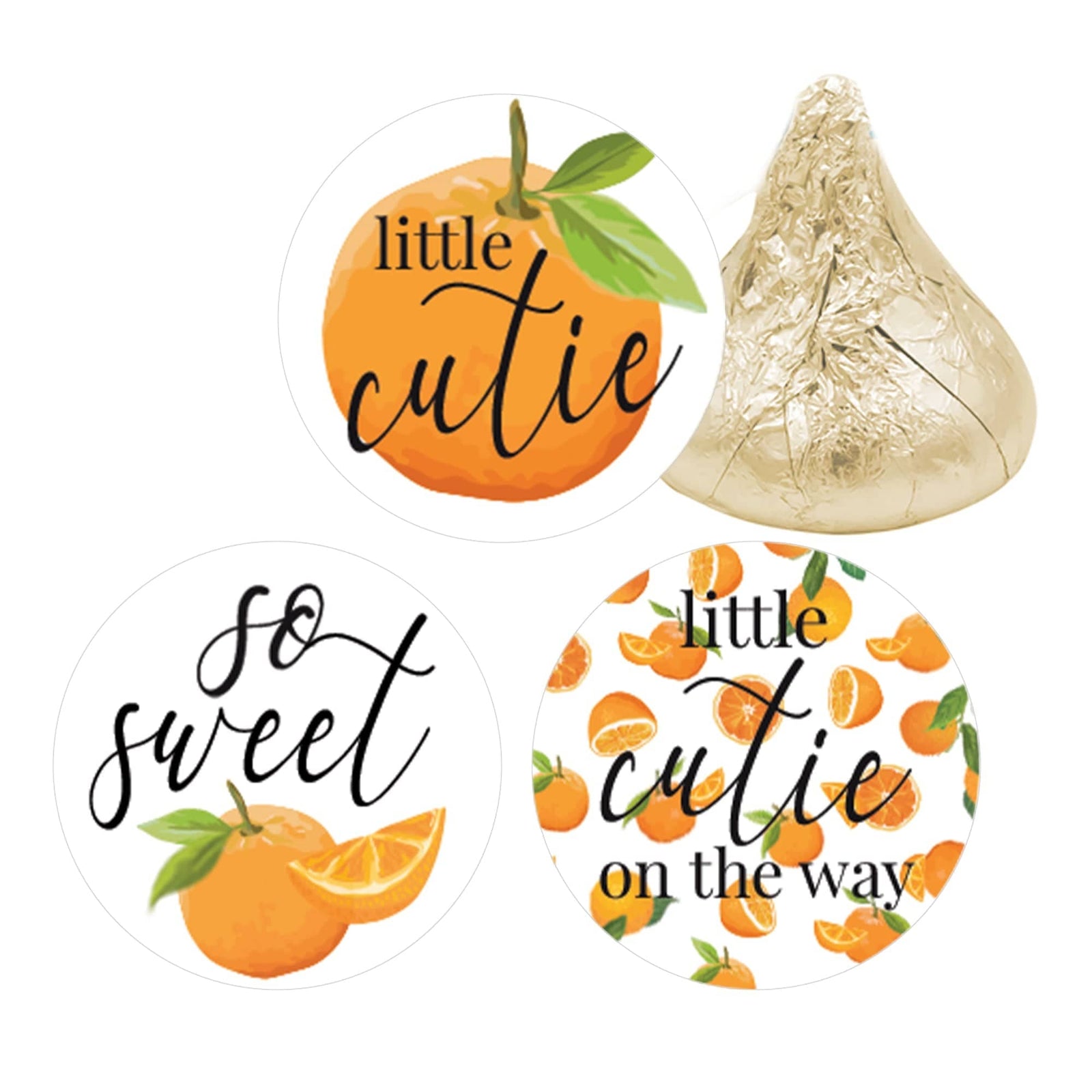 Little Cutie: Baby Shower Favor Stickers - Fits on Hershey's Kisses - 180 Stickers - Distinctivs Party