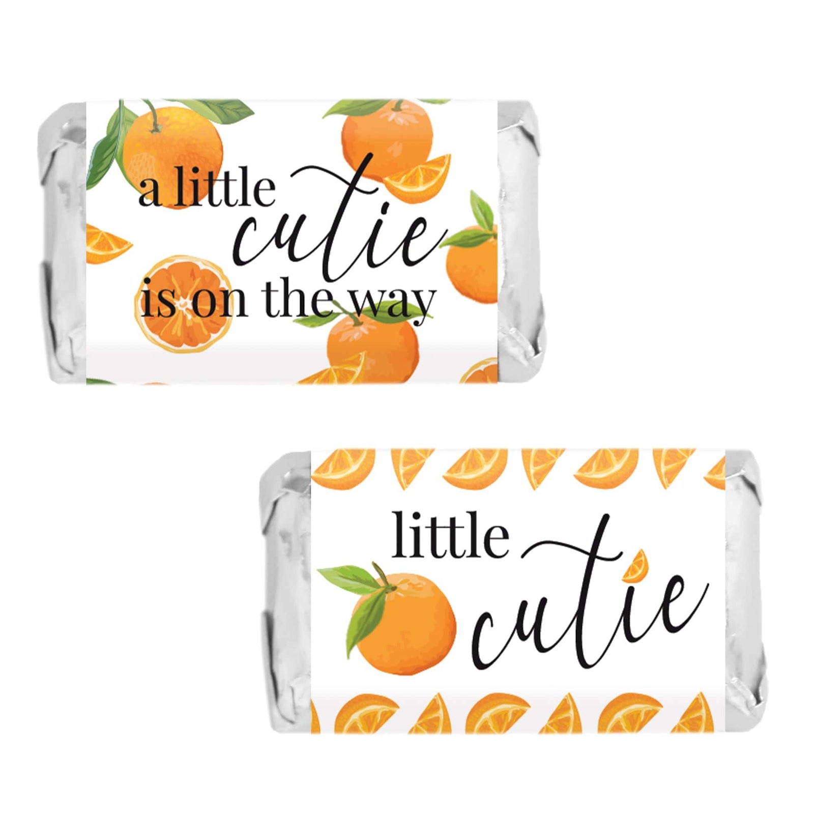 Little Cutie: Baby Shower - Hershey's Miniatures Candy Bar Wrappers Stickers - 45 Stickers - Distinctivs Party