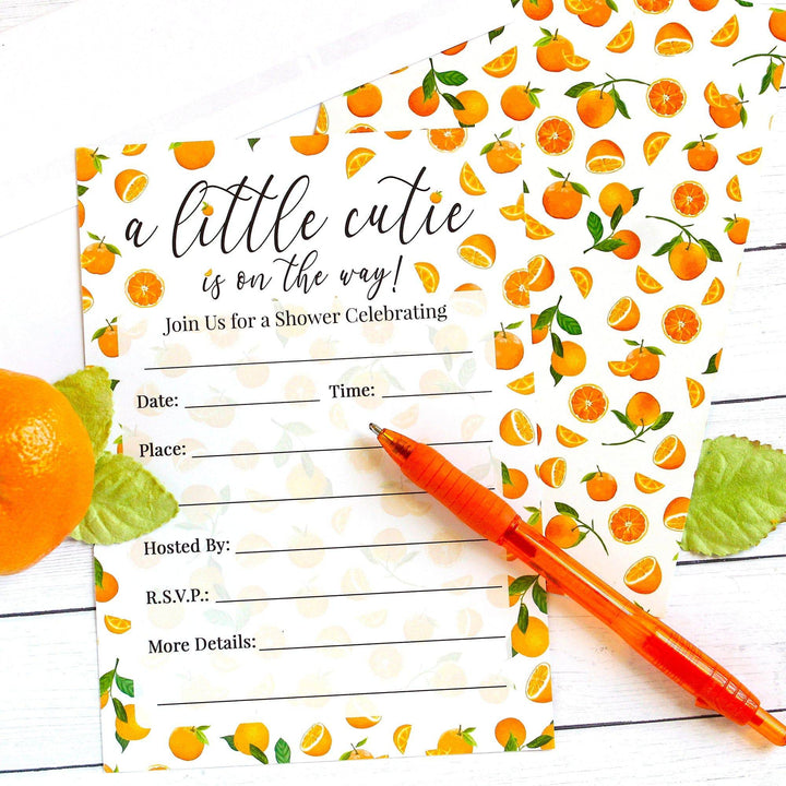 Little Cutie: Invitaciones para fiesta de baby shower - 10 tarjetas